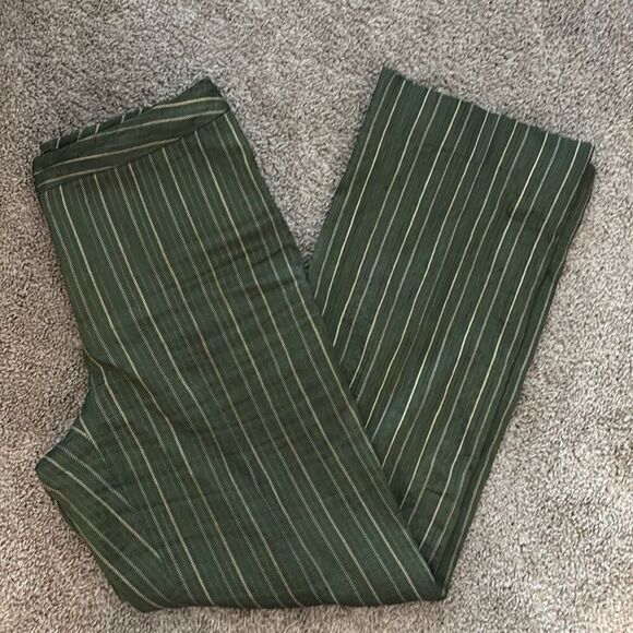 Pants - Lafayette 148 Viscose / Linen Dress Pants Green Striped size 6